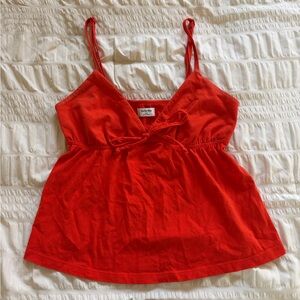 Aritzia Red Spaghetti-Strap Tie-Front Camisole